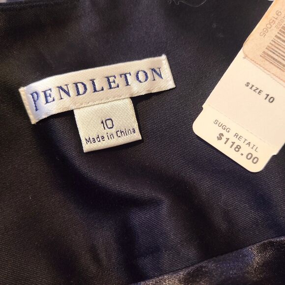 Pendleton NWT Vintage Y2K Black Tulip Skirt with Belt Pleated Hem Lined Size 10 - Picture 6 of 8